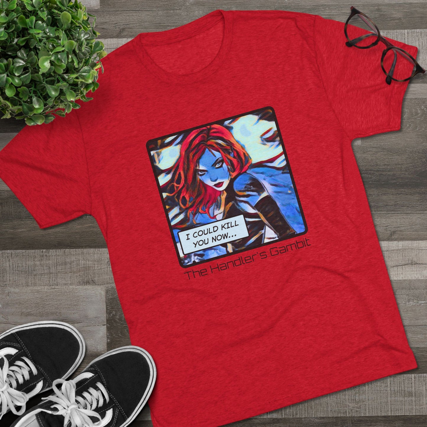 I Could Kill You Now Unisex Tri-Blend Crew Tee - Bold Graphic Shirt for Comic Fans