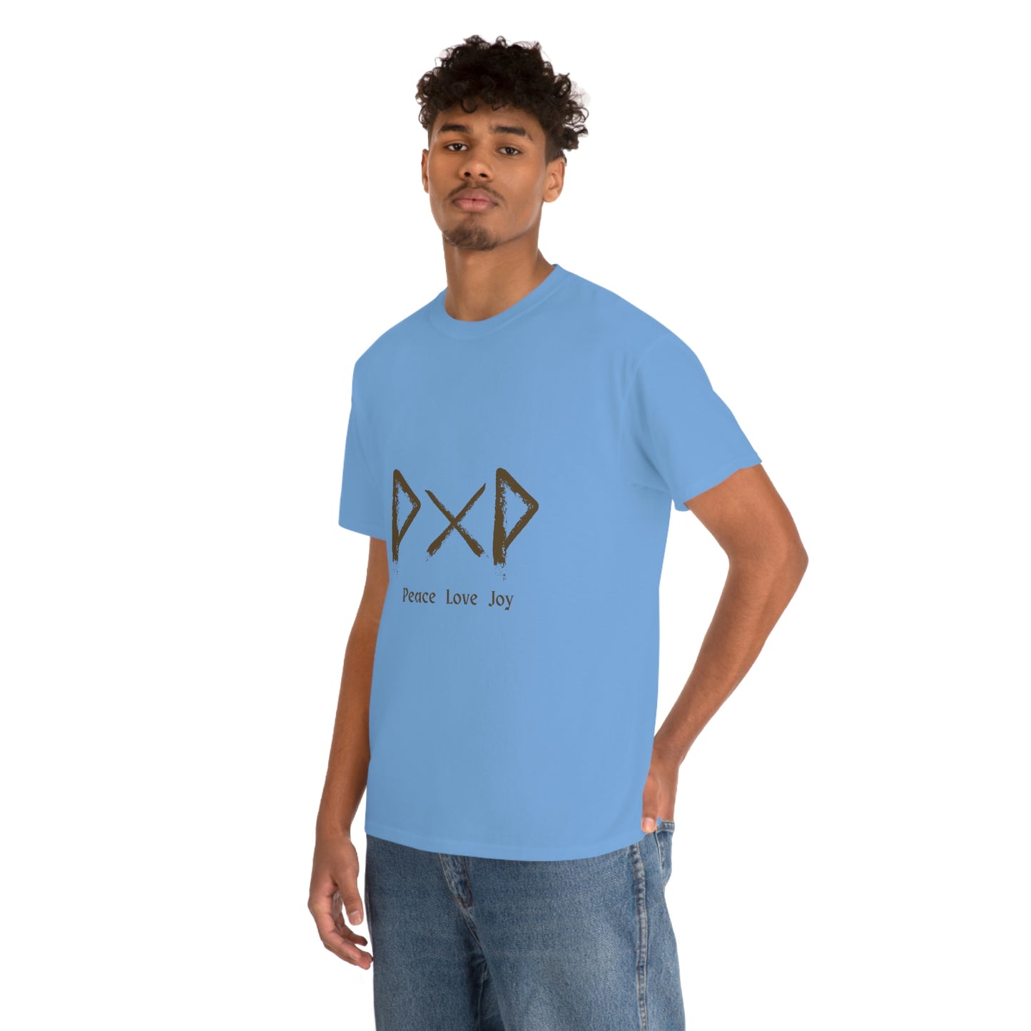 Peace Love Joy Runes Light Unisex Cotton T-shirt