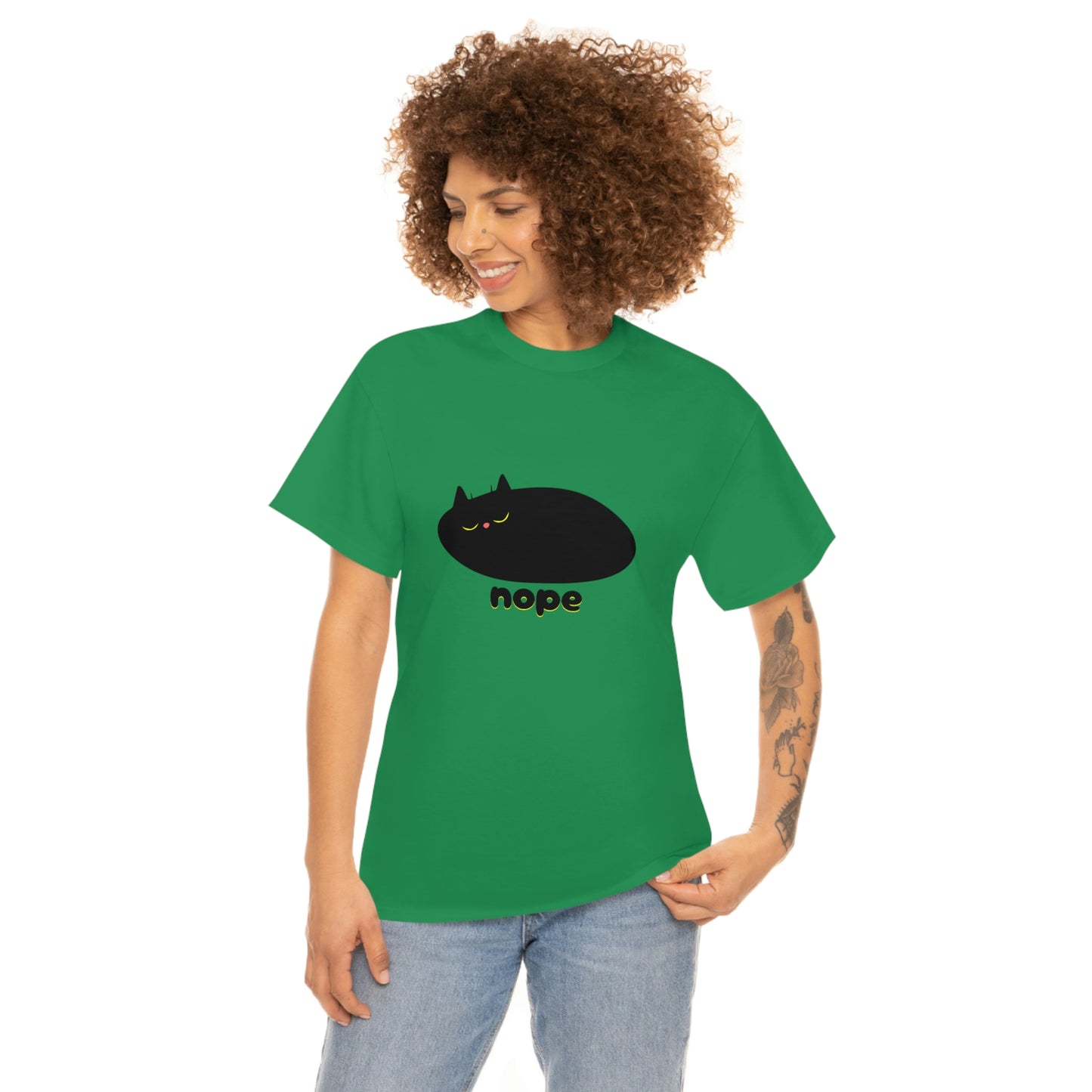 Nope Cat Unisex Cotton T-shirt