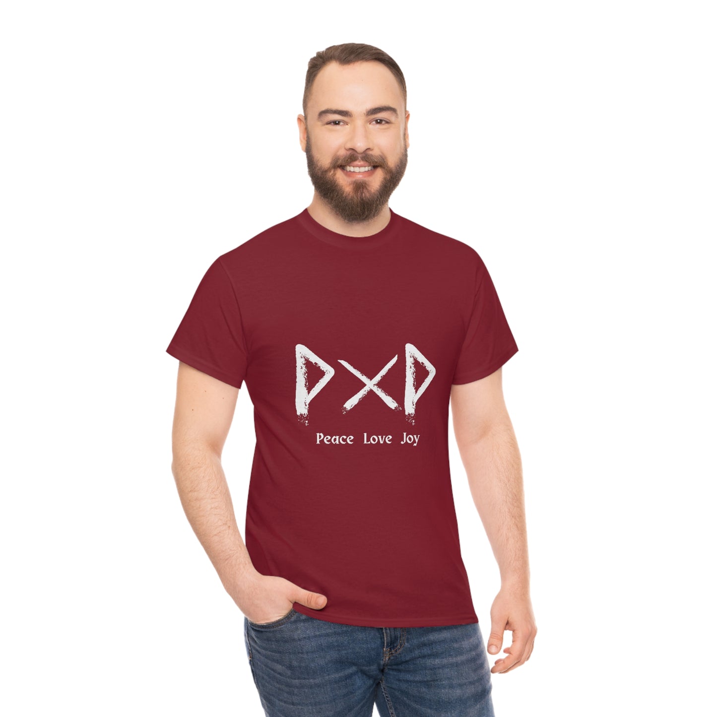 Peace Love Joy Dark Unisex Cotton T-shirt
