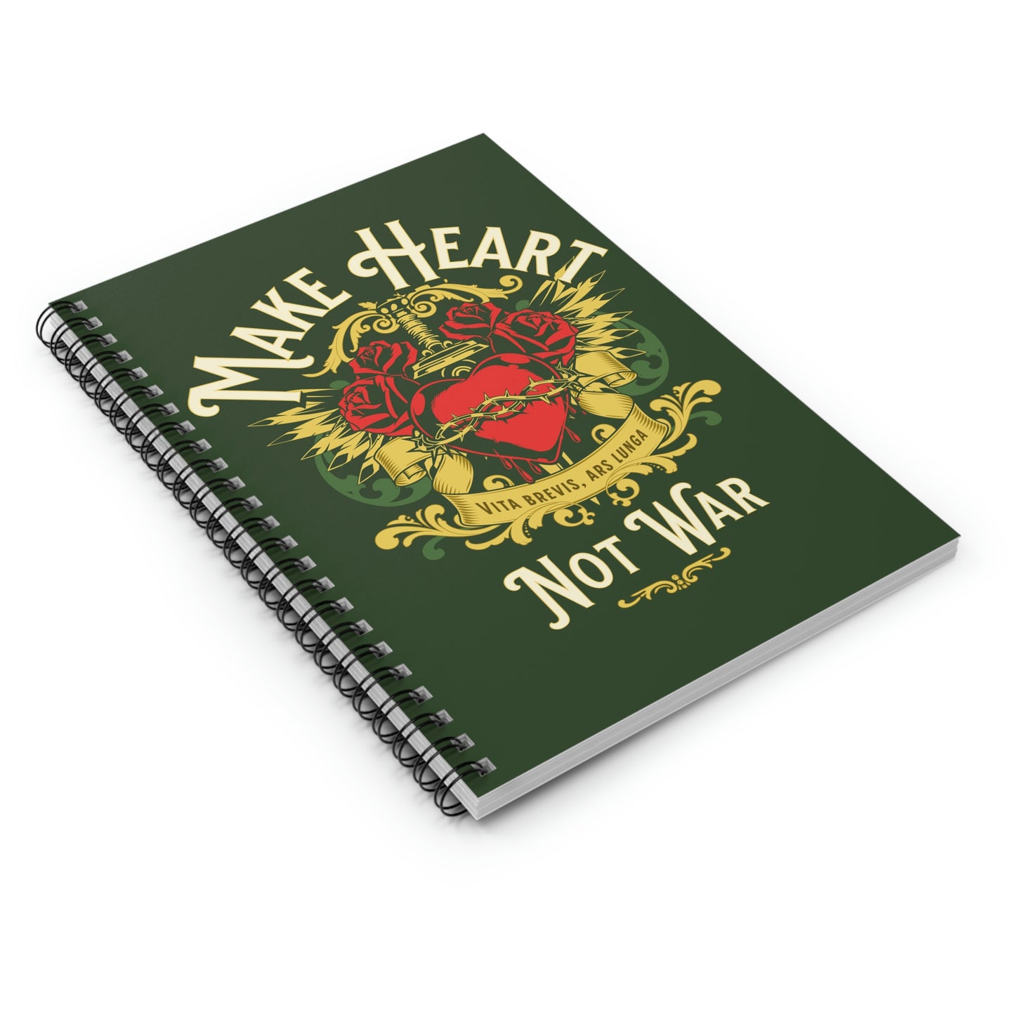 Make Heart Not War Spiral Notebook - Ruled Line