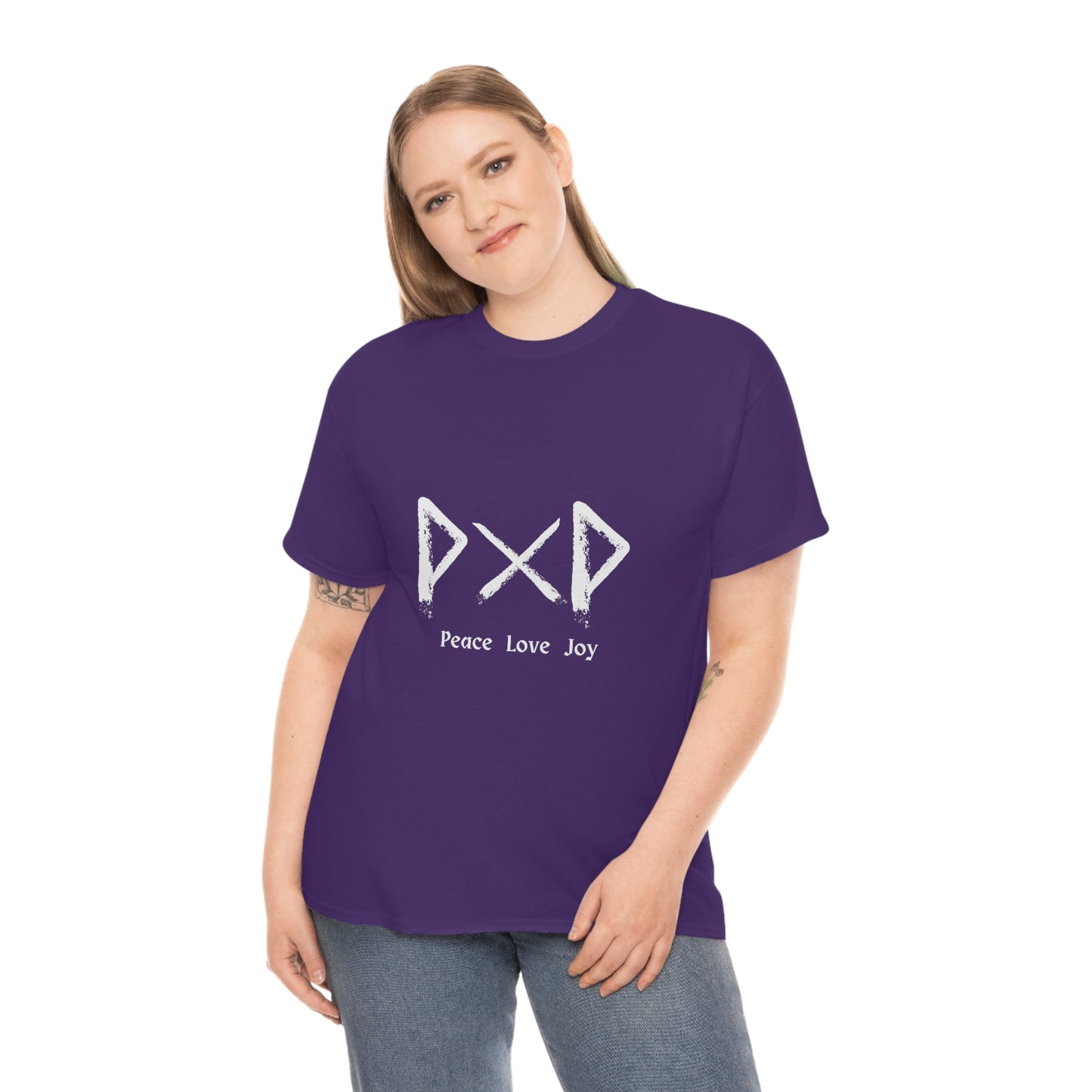 Peace Love Joy Dark Unisex Cotton T-shirt