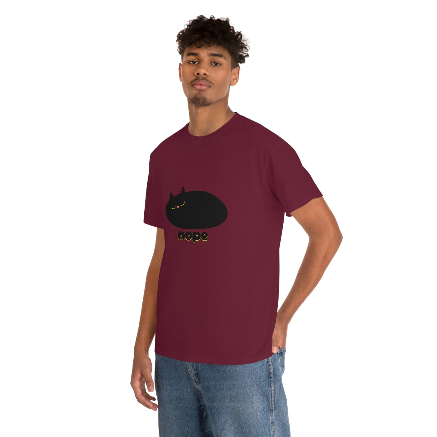 Nope Cat Unisex Cotton T-shirt