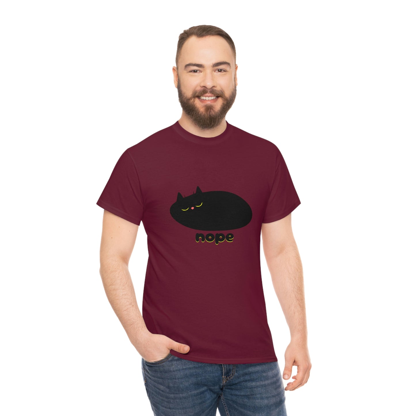 Nope Cat Unisex Cotton T-shirt