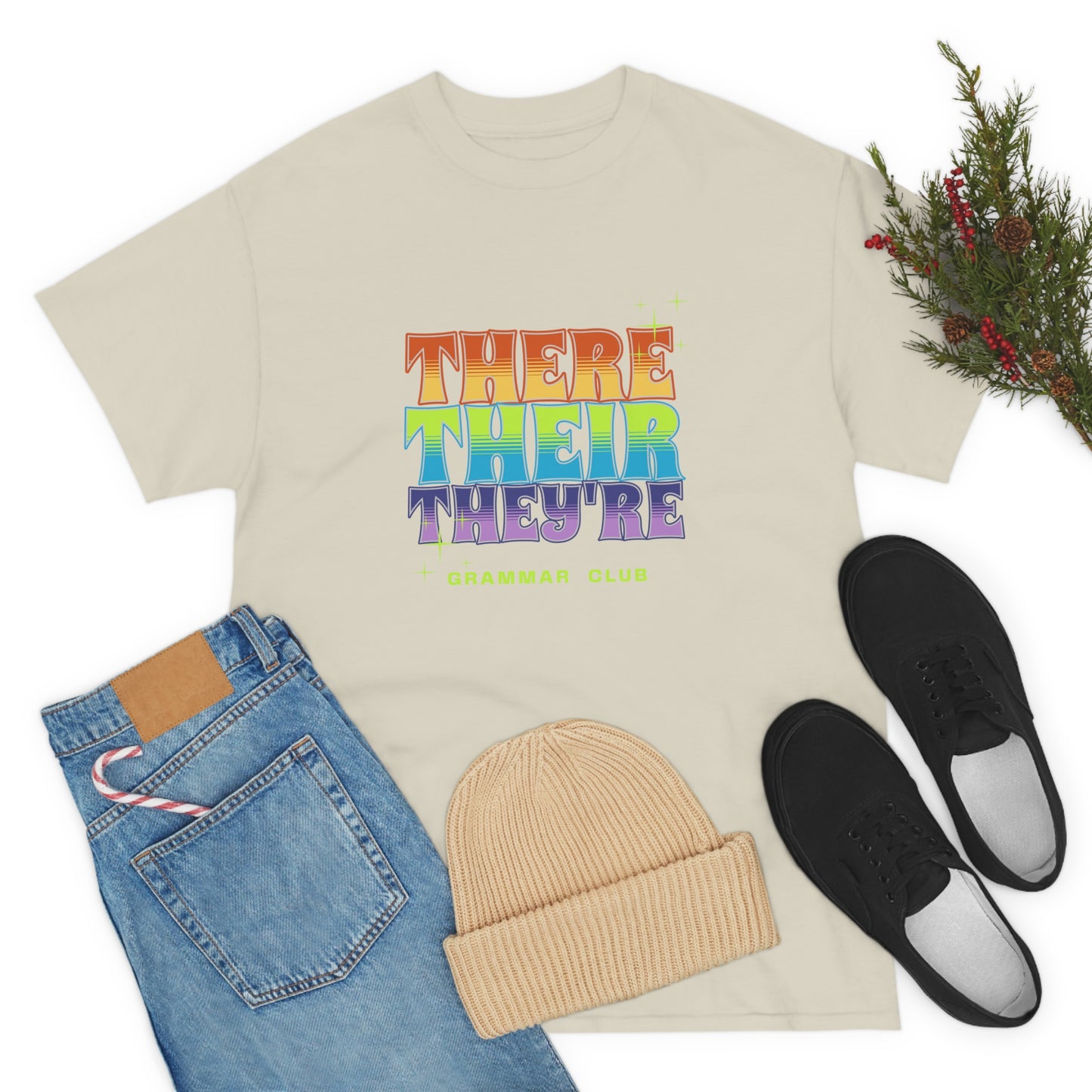 There Their They're Grammar Club Unisex Cotton T-shirt