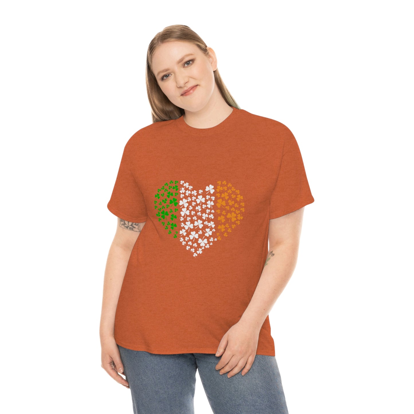 Irish Flag Hearts Unisex Cotton T-shirt