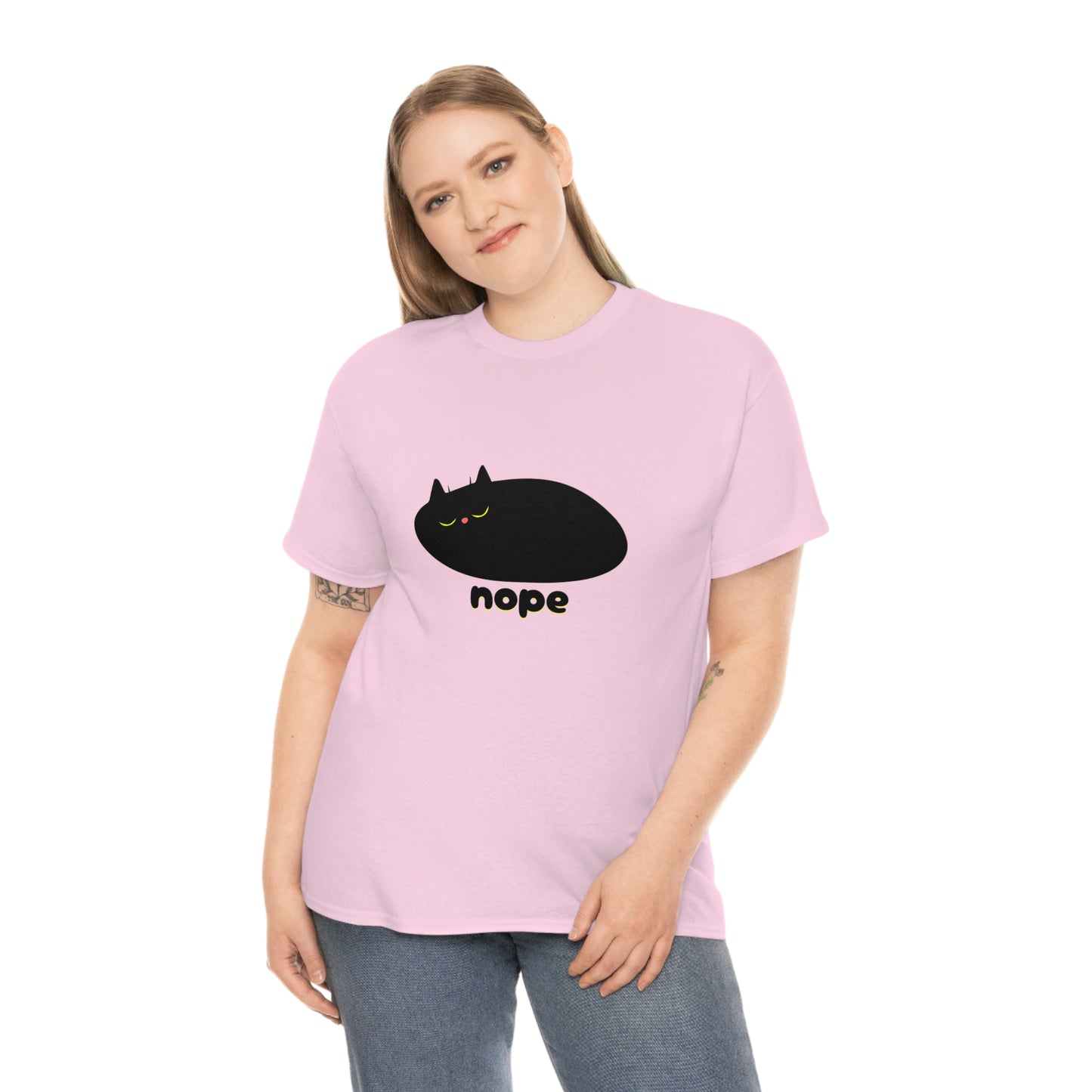Nope Cat Unisex Cotton T-shirt