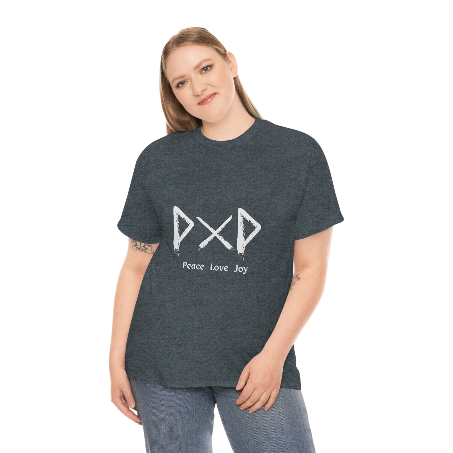 Peace Love Joy Dark Unisex Cotton T-shirt