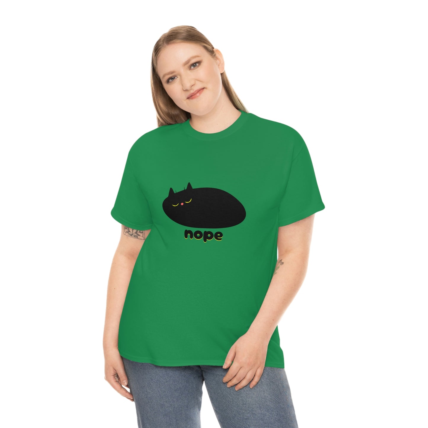 Nope Cat Unisex Cotton T-shirt