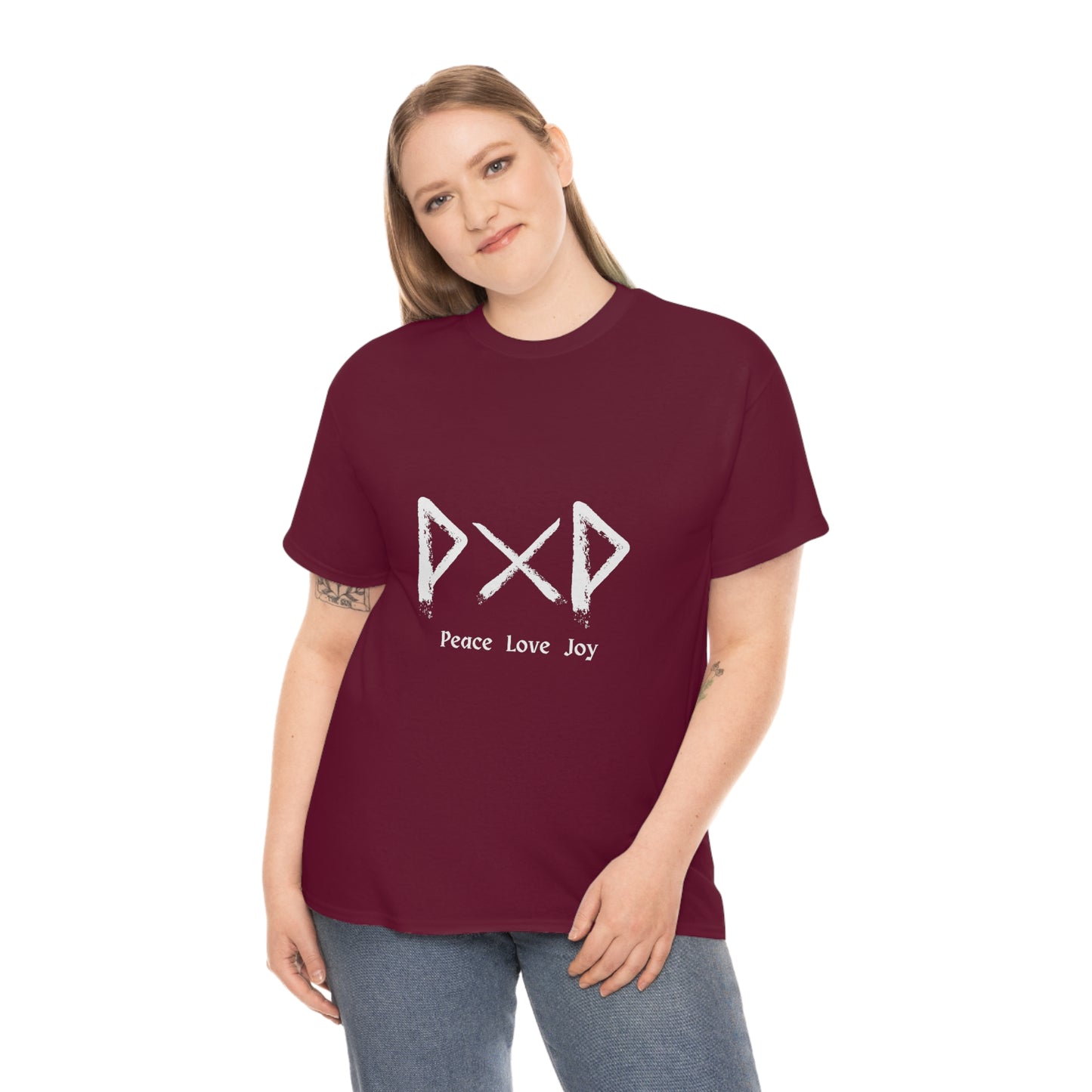 Peace Love Joy Dark Unisex Cotton T-shirt