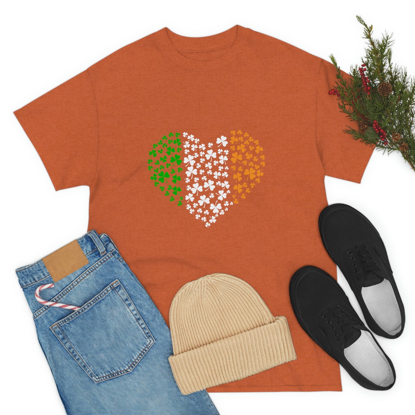 Irish Flag Hearts Unisex Cotton T-shirt