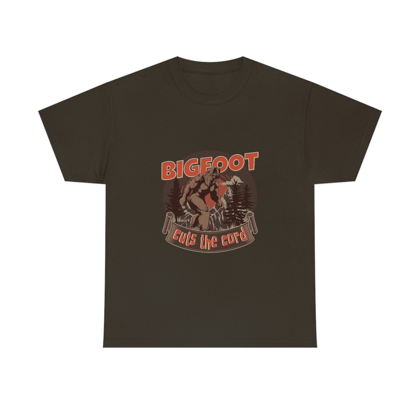 Bigfoot Cuts the Cord Unisex Cotton T-shirt
