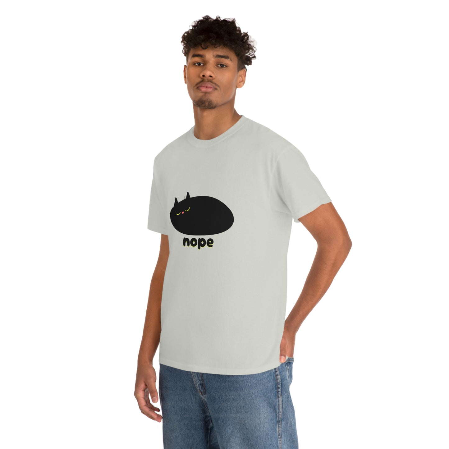 Nope Cat Unisex Cotton T-shirt
