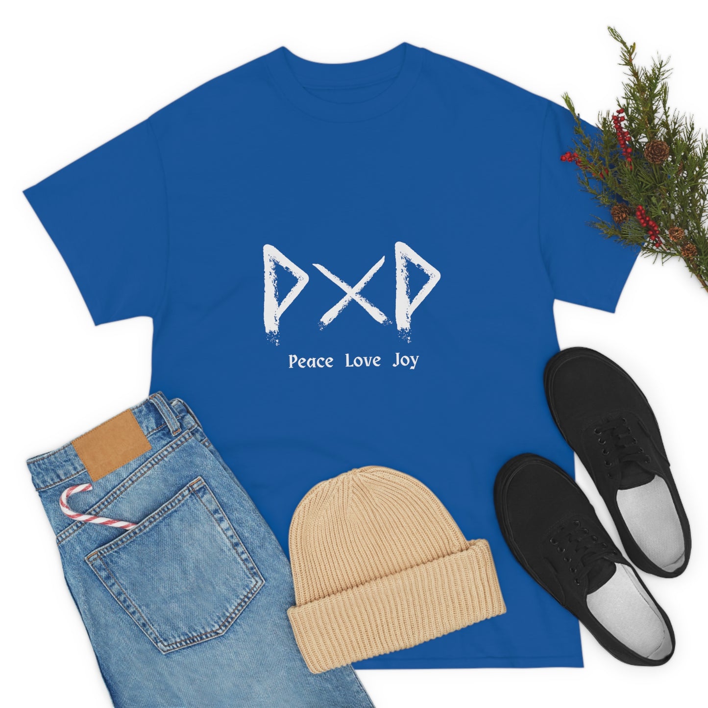 Peace Love Joy Dark Unisex Cotton T-shirt