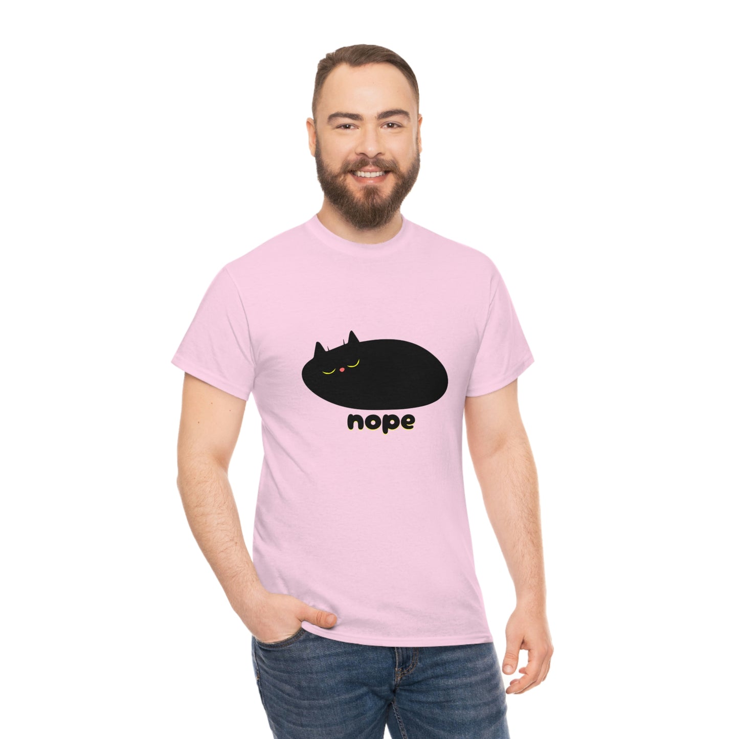 Nope Cat Unisex Cotton T-shirt