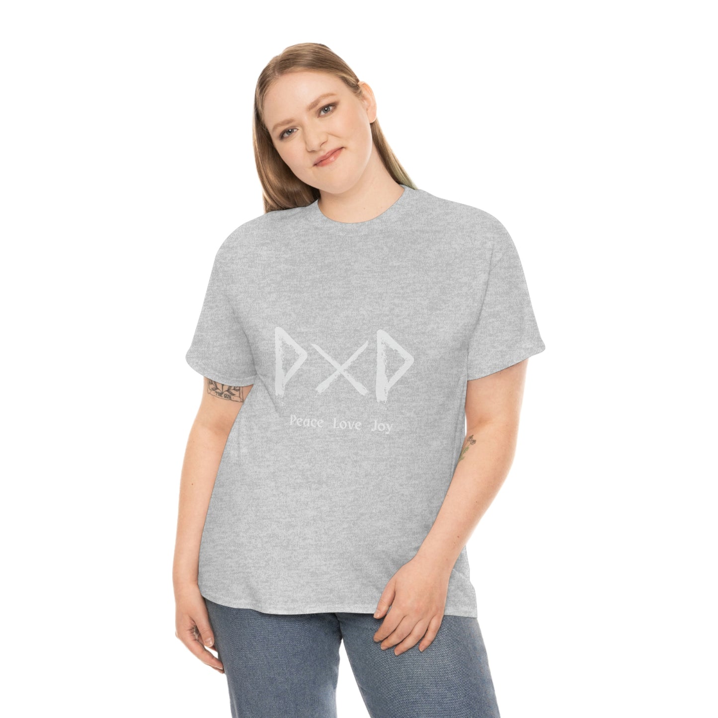 Peace Love Joy Futhark Unisex Cotton T-shirt