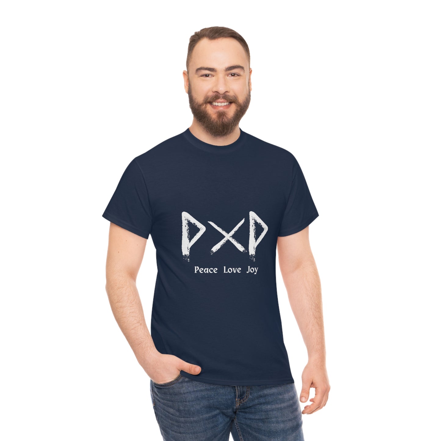 Peace Love Joy Dark Unisex Cotton T-shirt