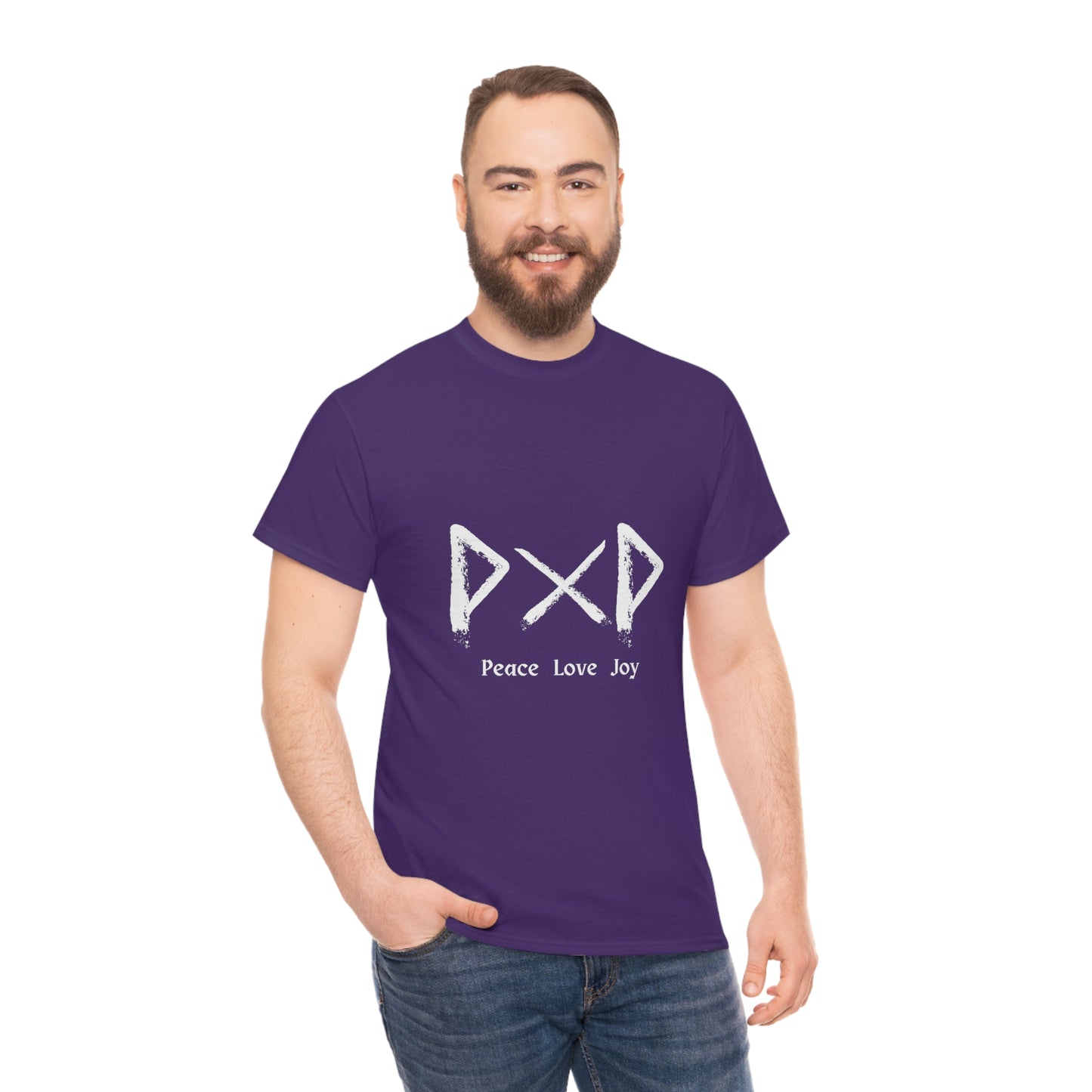 Peace Love Joy Dark Unisex Cotton T-shirt