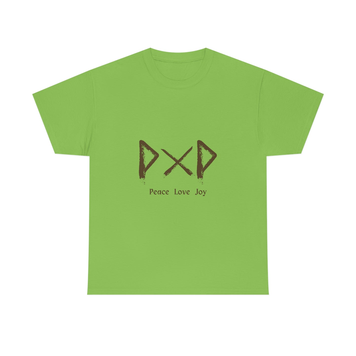 Peace Love Joy Runes Light Unisex Cotton T-shirt