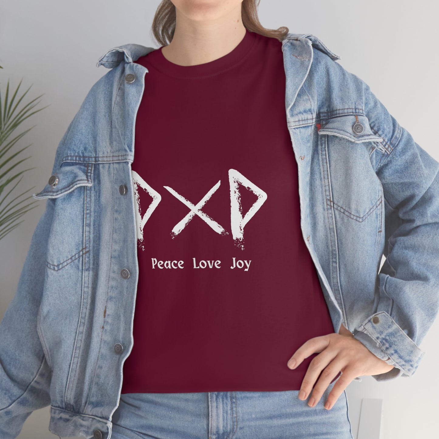 Peace Love Joy Dark Unisex Cotton T-shirt