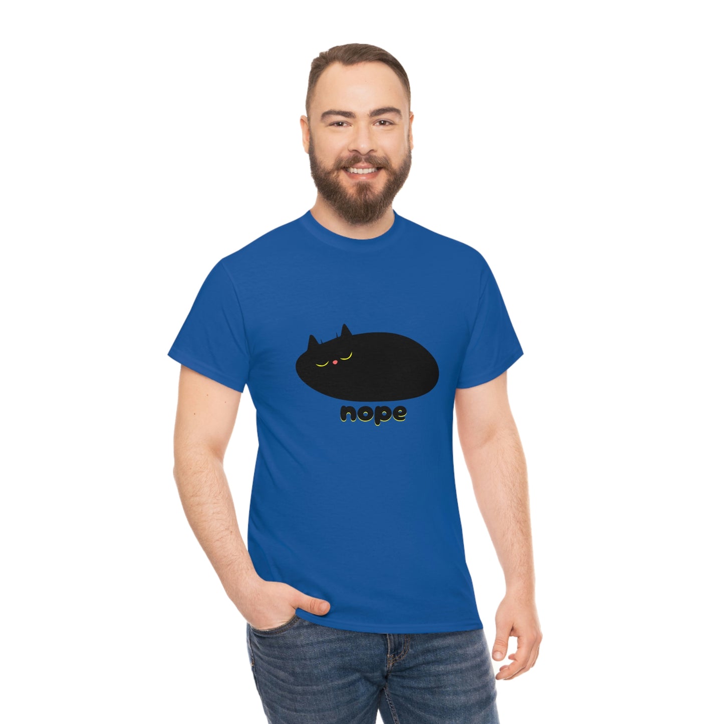 Nope Cat Unisex Cotton T-shirt