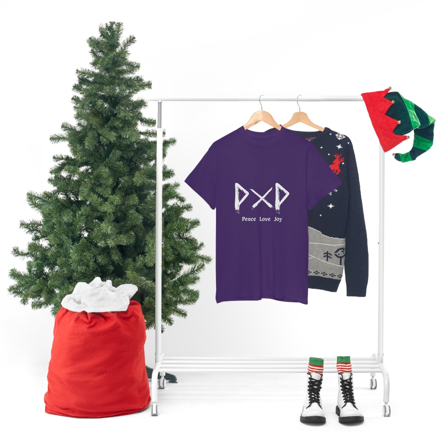 Peace Love Joy Dark Unisex Cotton T-shirt