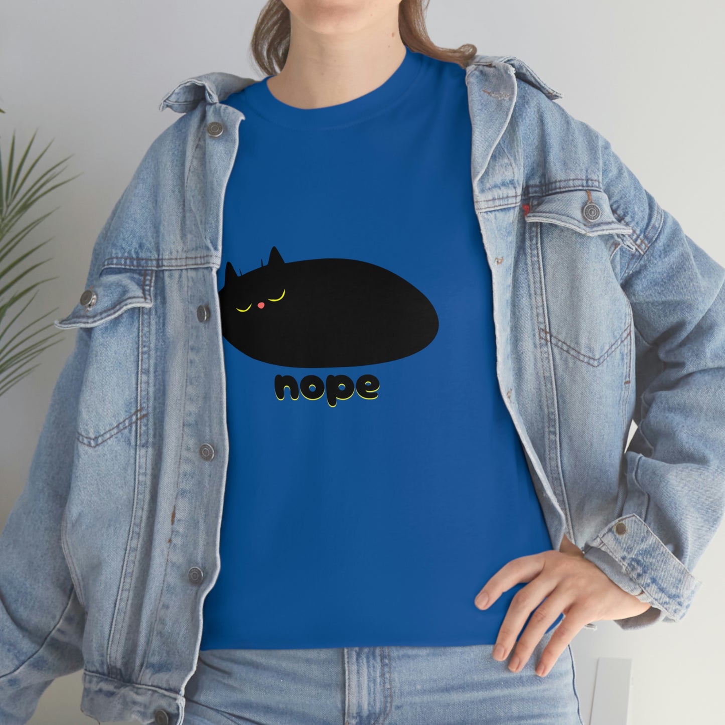 Nope Cat Unisex Cotton T-shirt