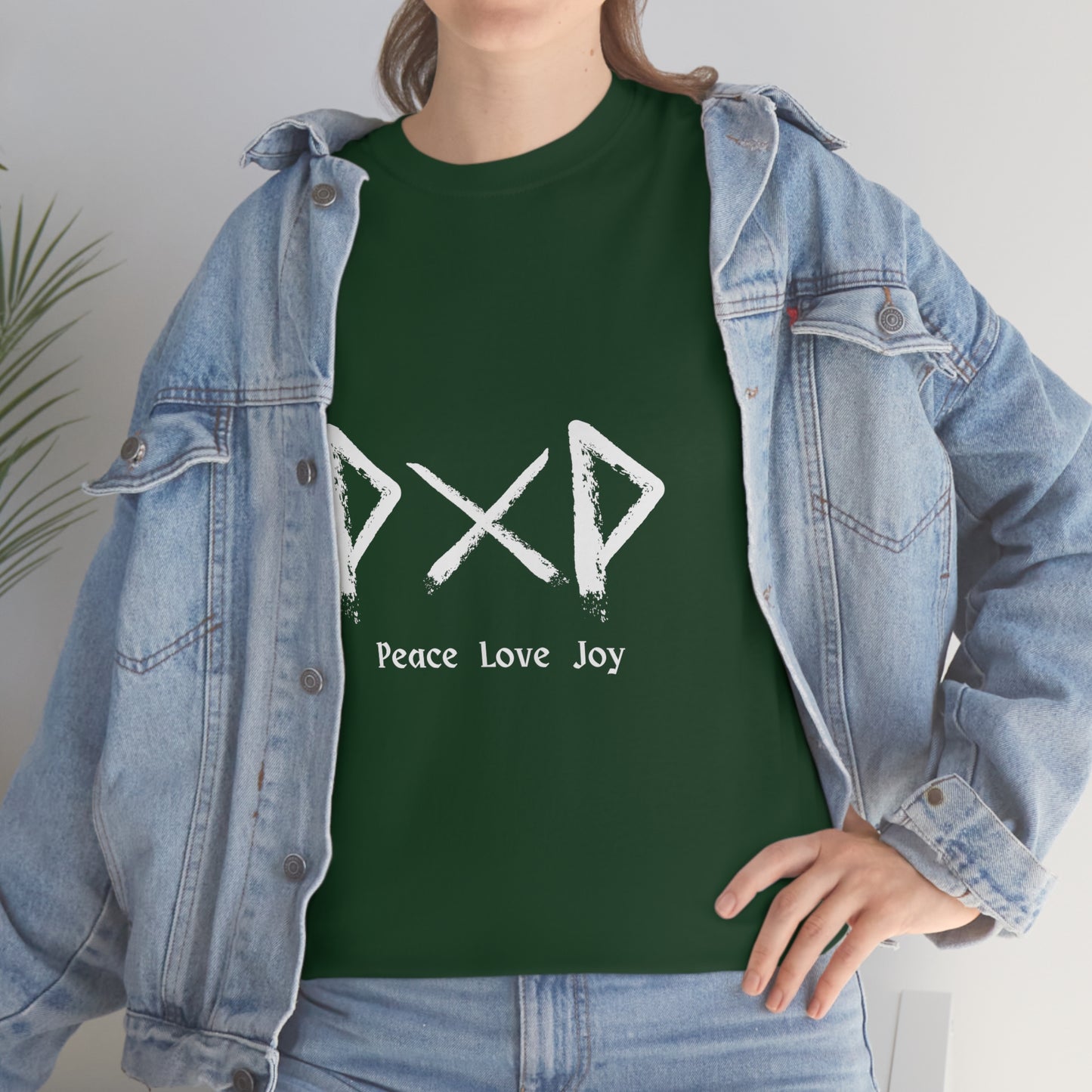 Peace Love Joy Dark Unisex Cotton T-shirt