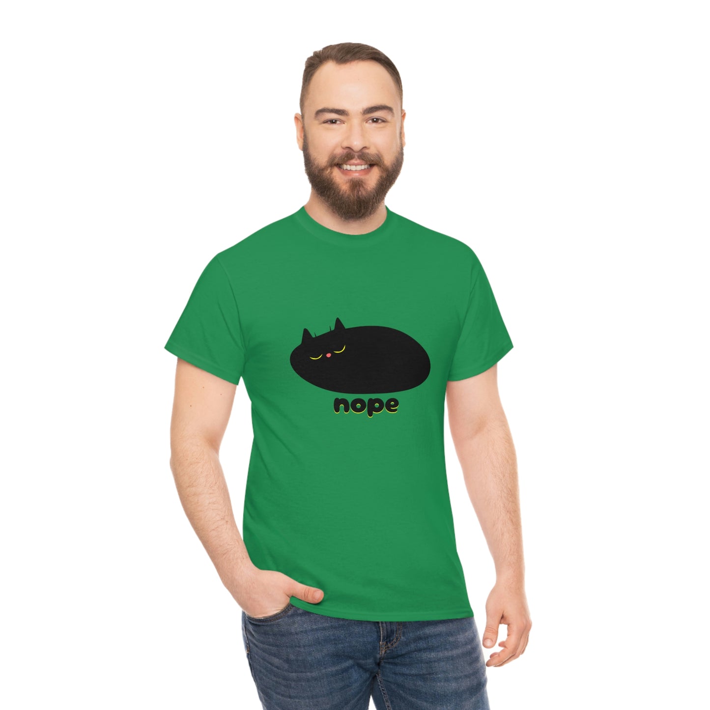Nope Cat Unisex Cotton T-shirt