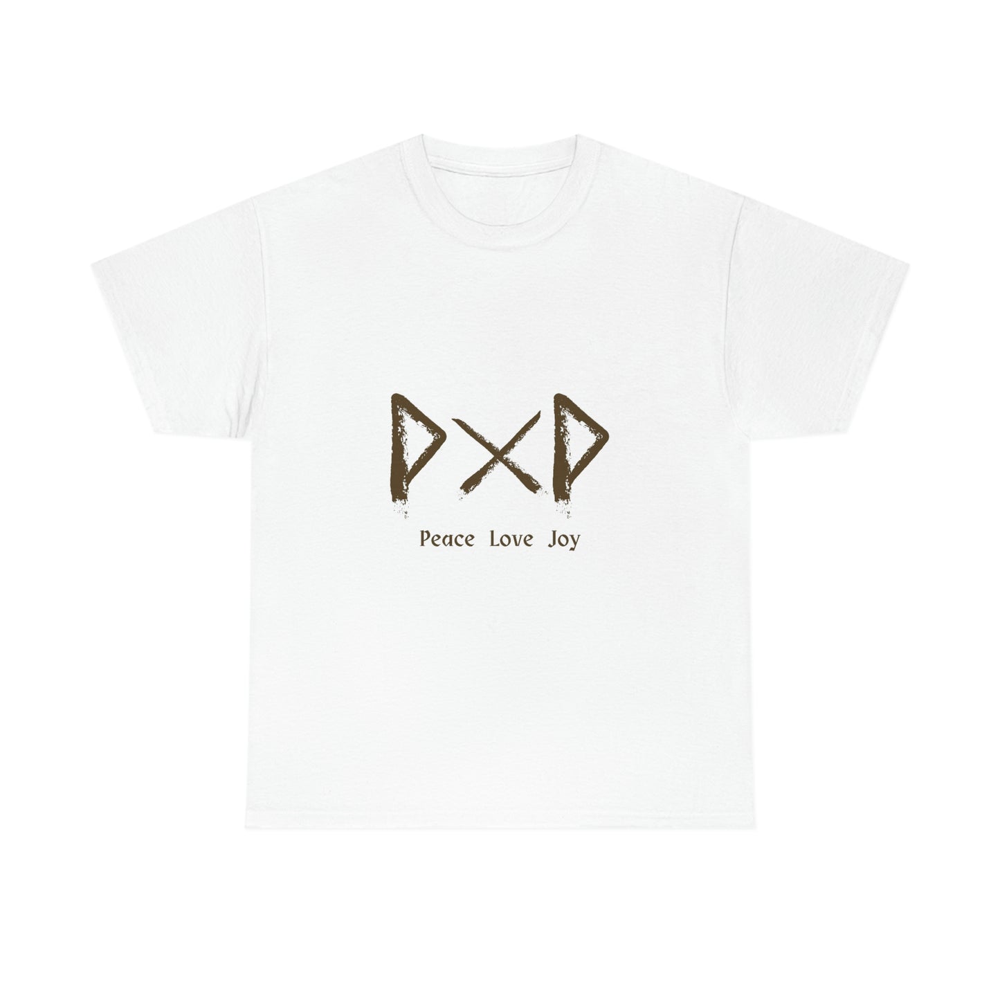 Peace Love Joy Runes Light Unisex Cotton T-shirt