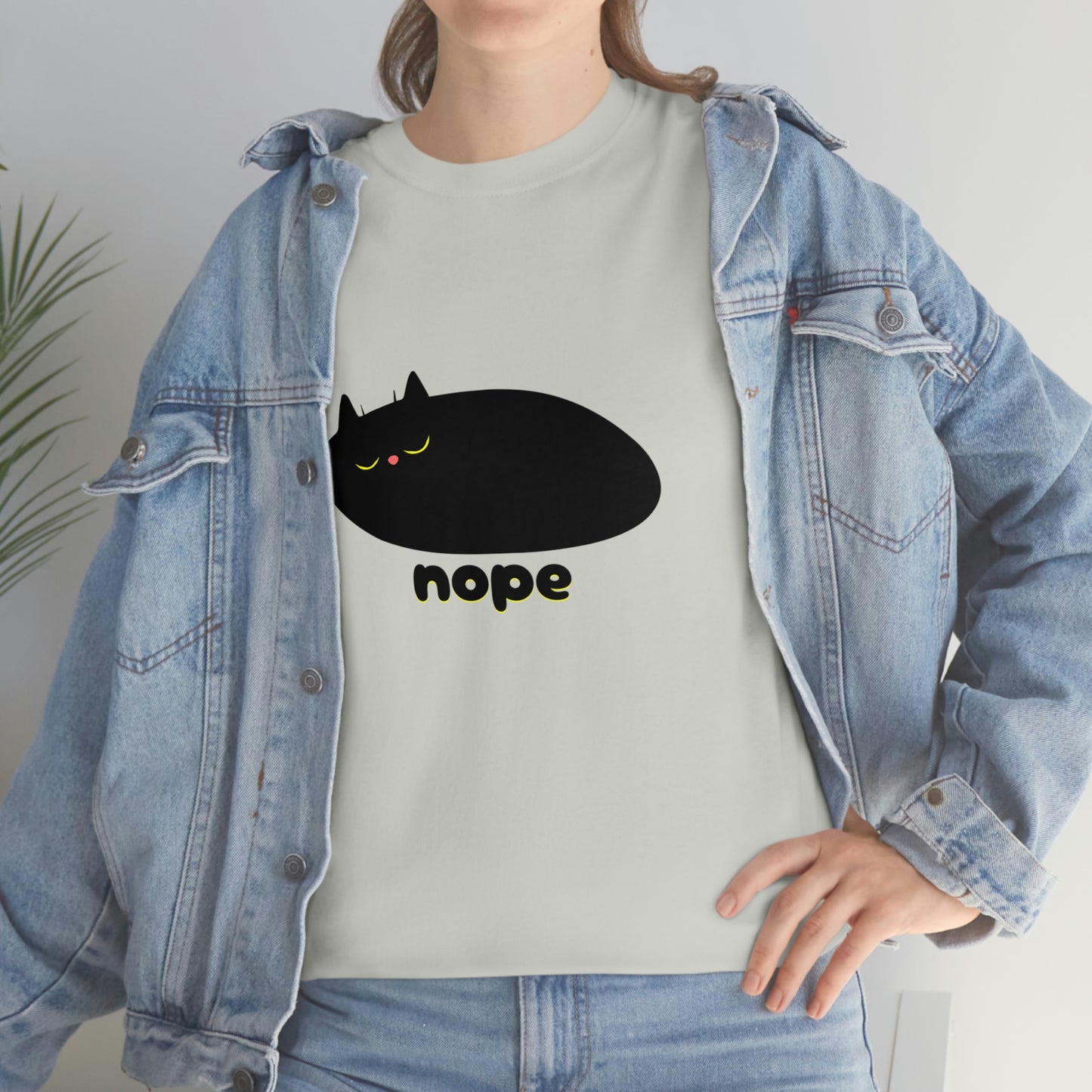 Nope Cat Unisex Cotton T-shirt