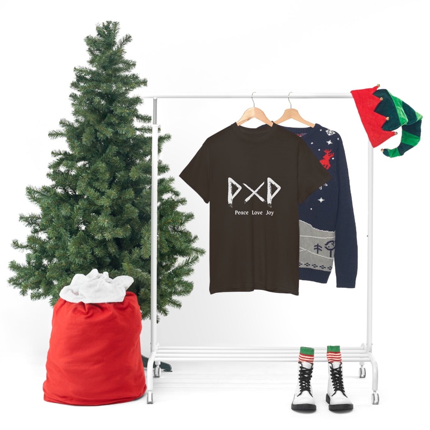 Peace Love Joy Dark Unisex Cotton T-shirt