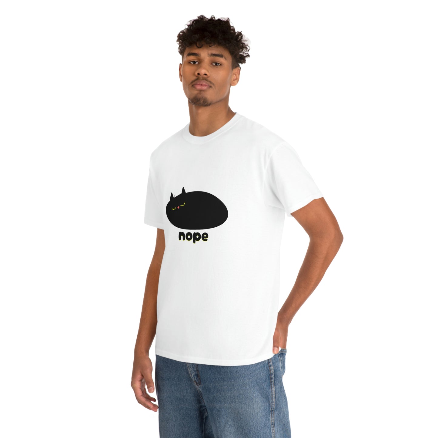 Nope Cat Unisex Cotton T-shirt