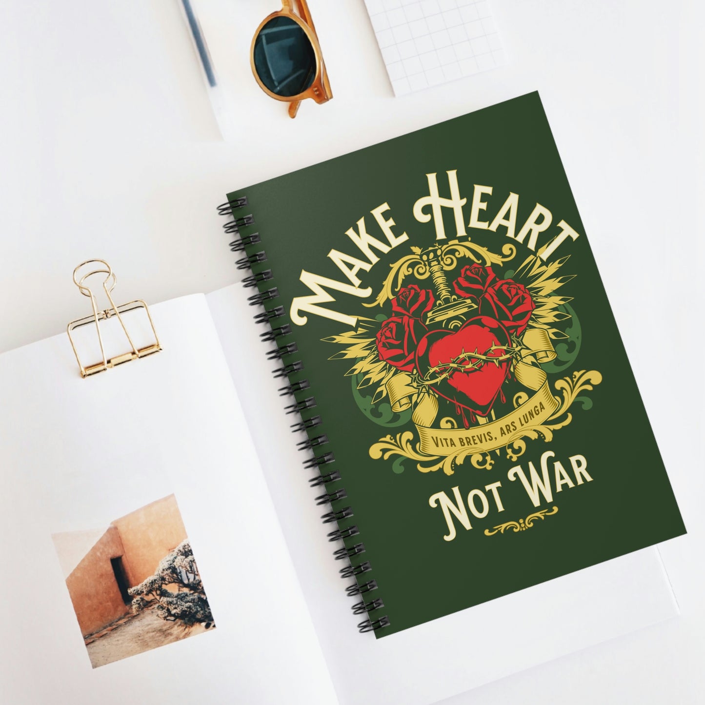 Make Heart Not War Spiral Notebook - Ruled Line