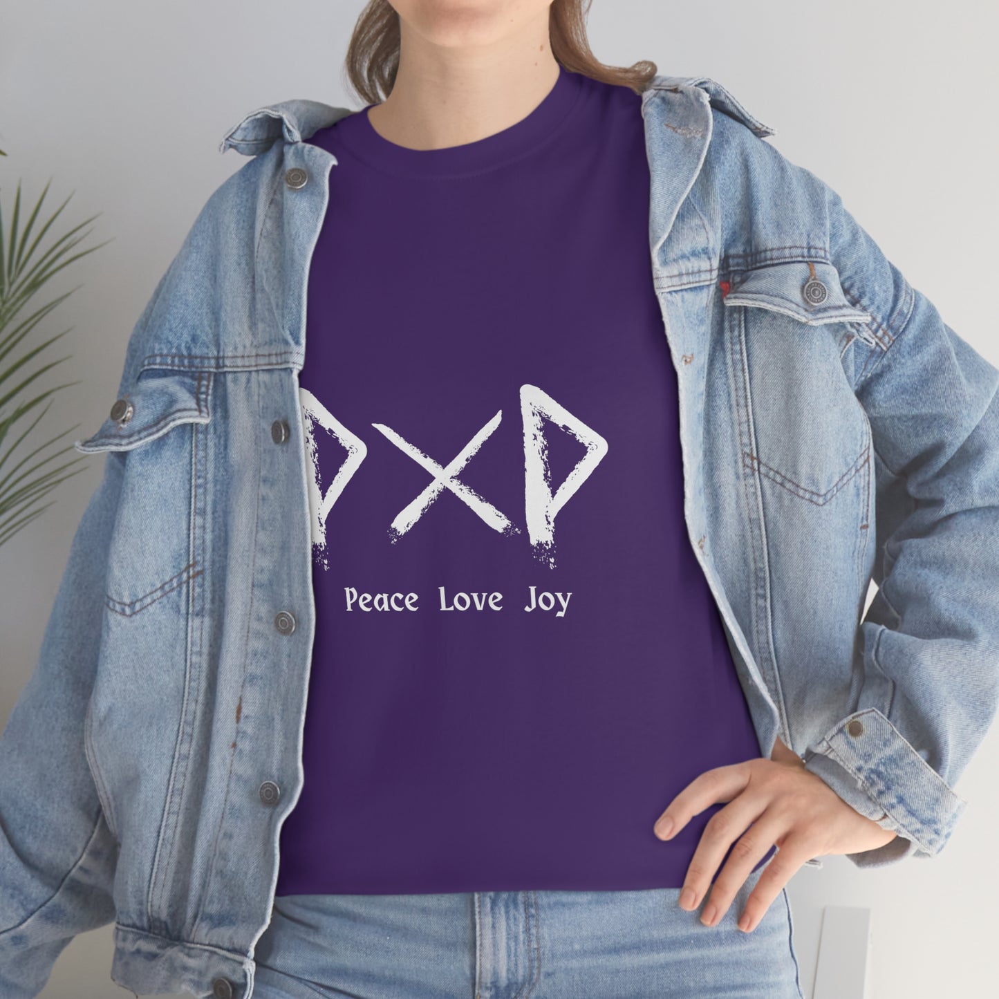 Peace Love Joy Dark Unisex Cotton T-shirt