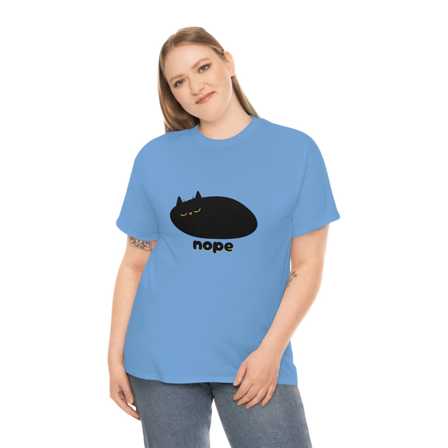 Nope Cat Unisex Cotton T-shirt