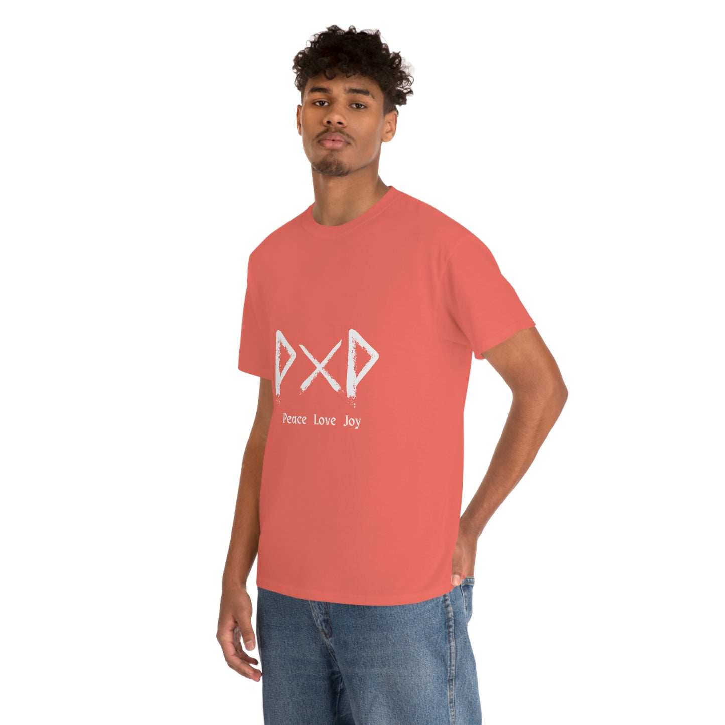 Peace Love Joy Futhark Unisex Cotton T-shirt