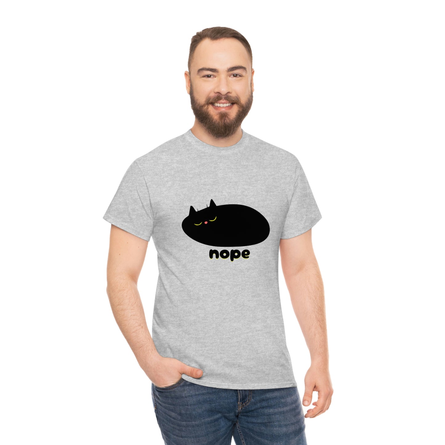 Nope Cat Unisex Cotton T-shirt