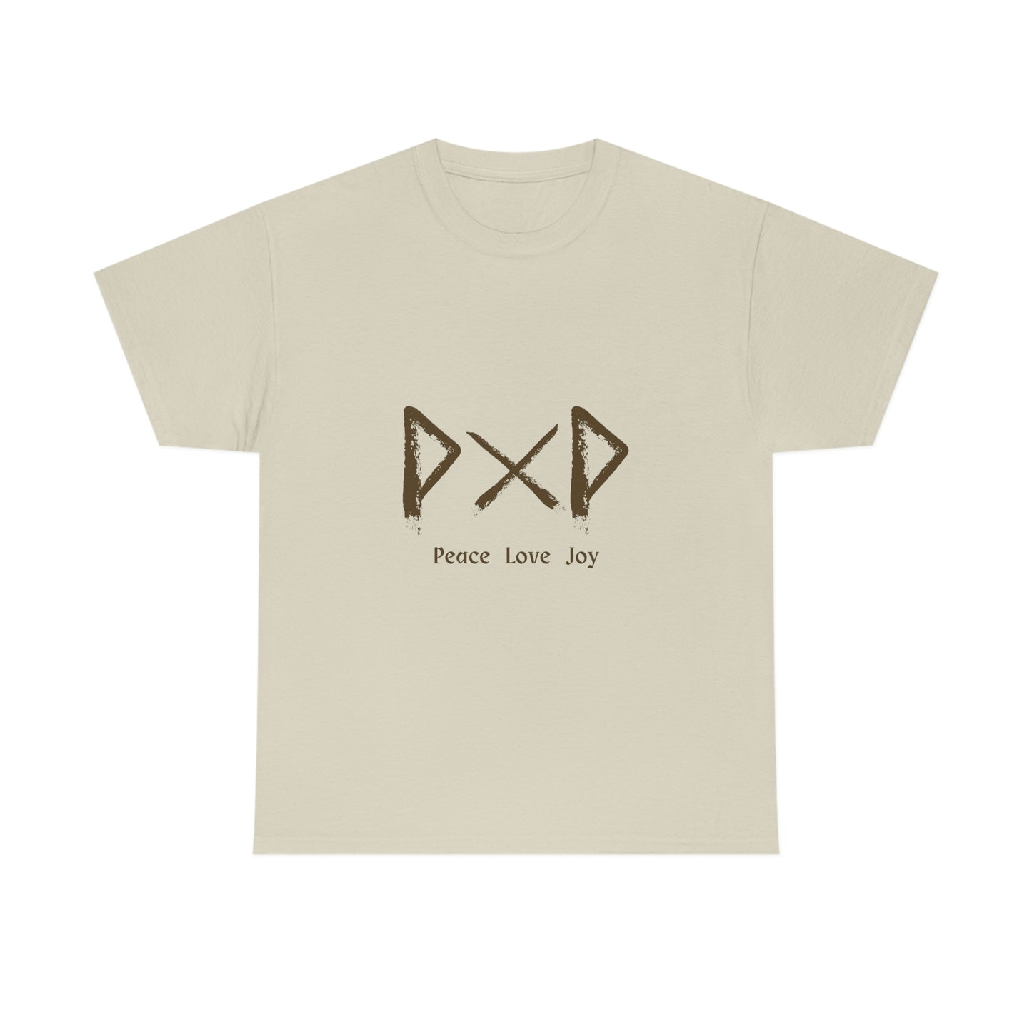 Peace Love Joy Runes Light Unisex Cotton T-shirt