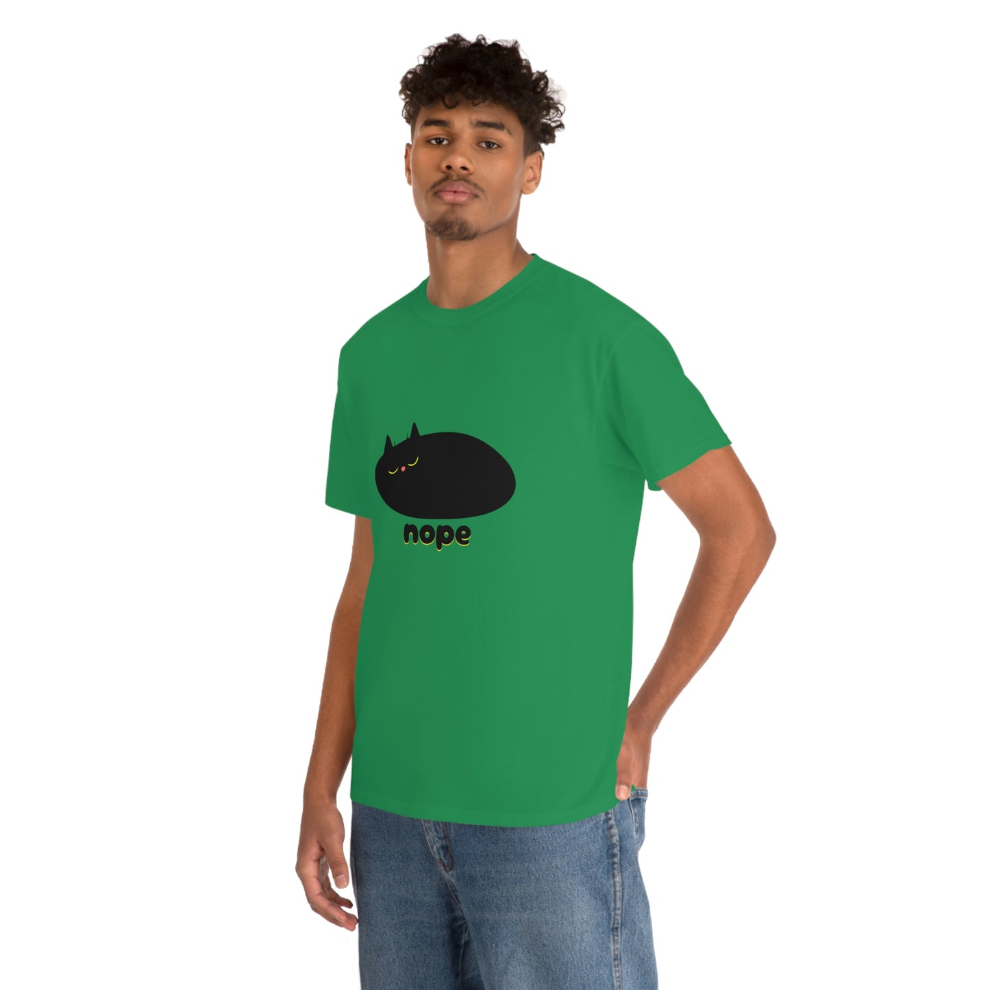 Nope Cat Unisex Cotton T-shirt