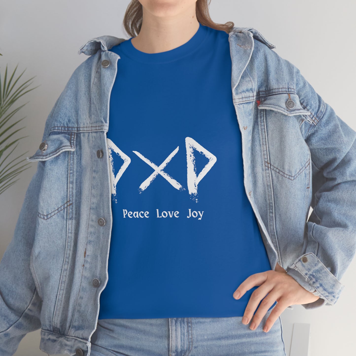Peace Love Joy Dark Unisex Cotton T-shirt