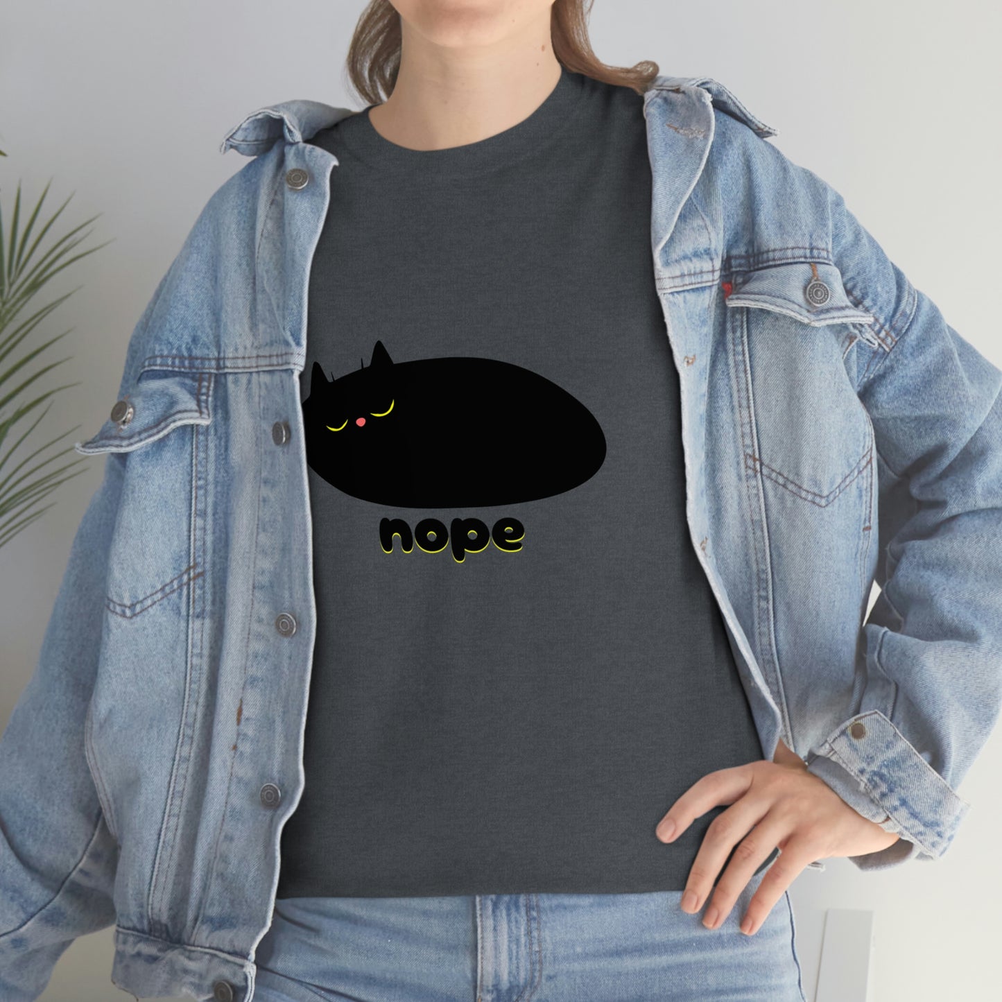 Nope Cat Unisex Cotton T-shirt