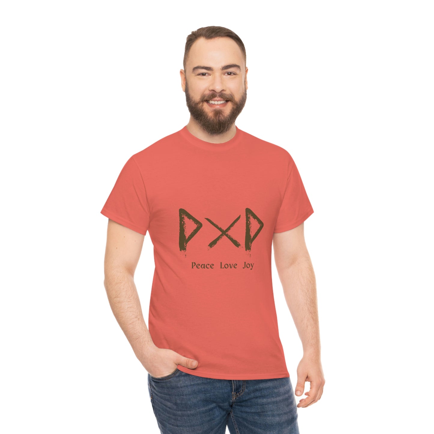 Peace Love Joy Runes Light Unisex Cotton T-shirt