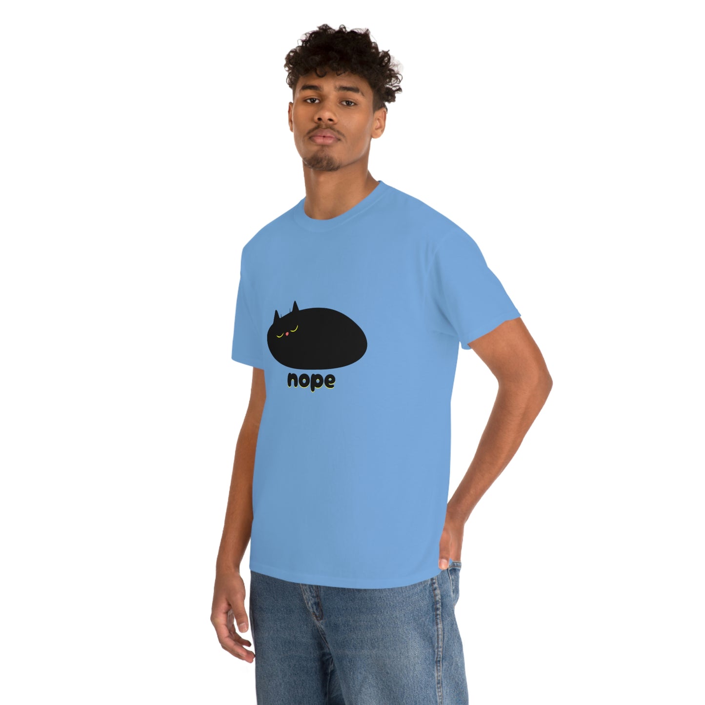 Nope Cat Unisex Cotton T-shirt