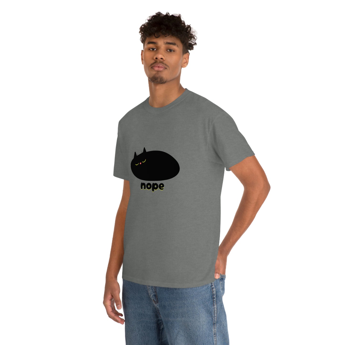 Nope Cat Unisex Cotton T-shirt