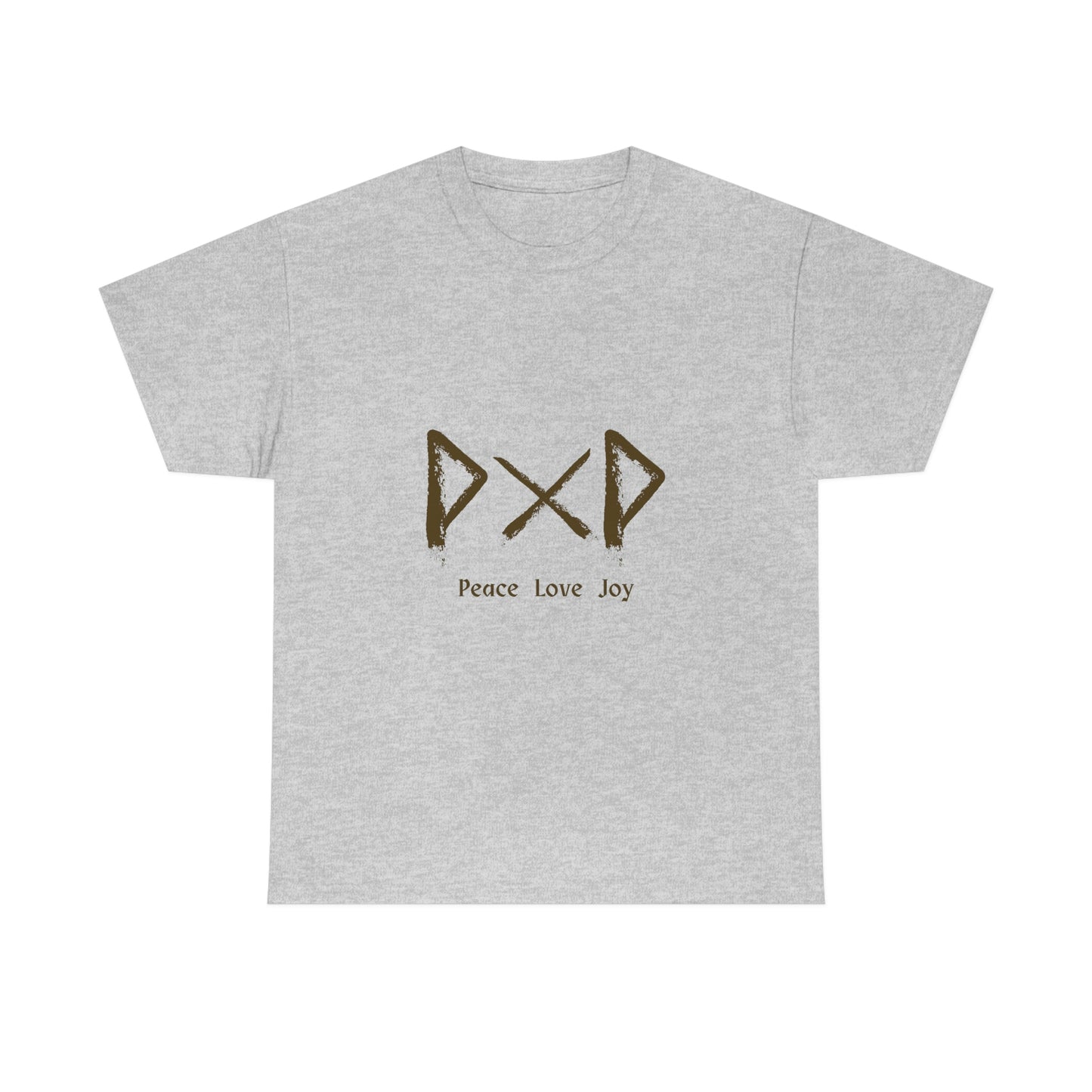 Peace Love Joy Runes Light Unisex Cotton T-shirt