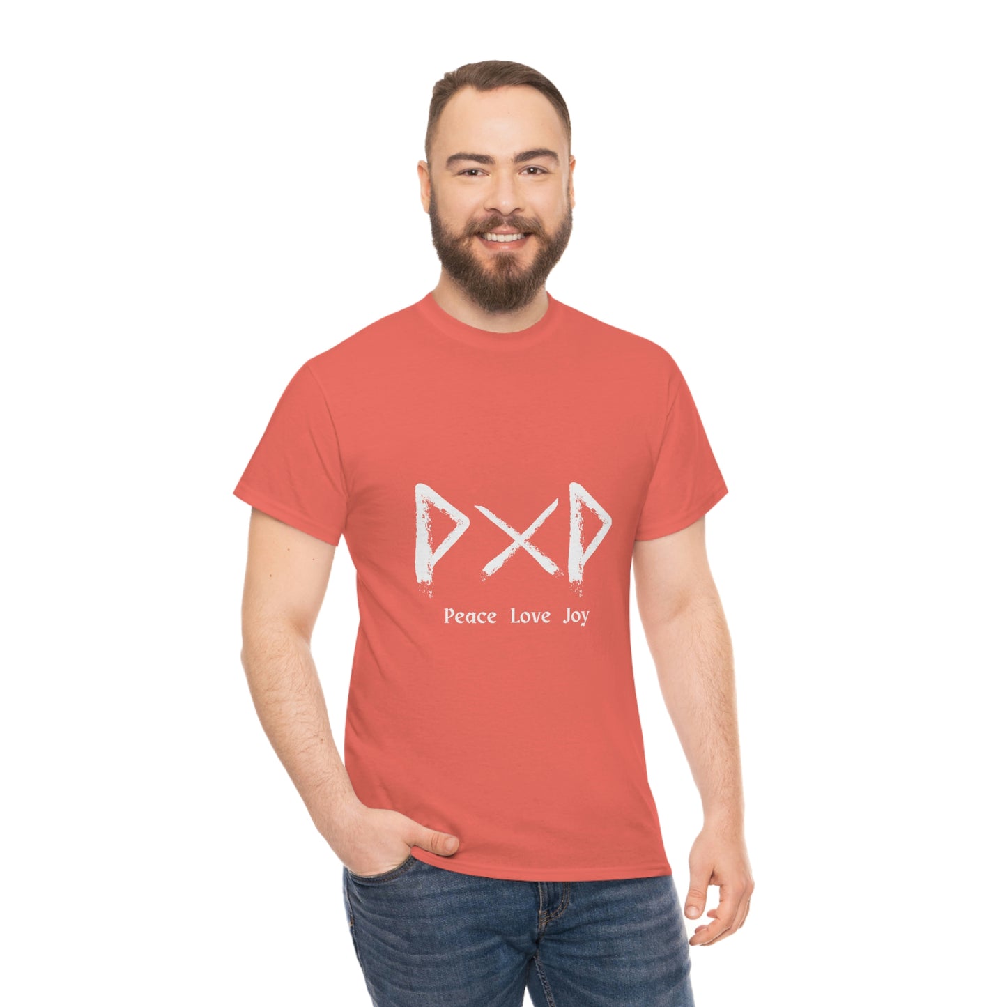 Peace Love Joy Futhark Unisex Cotton T-shirt