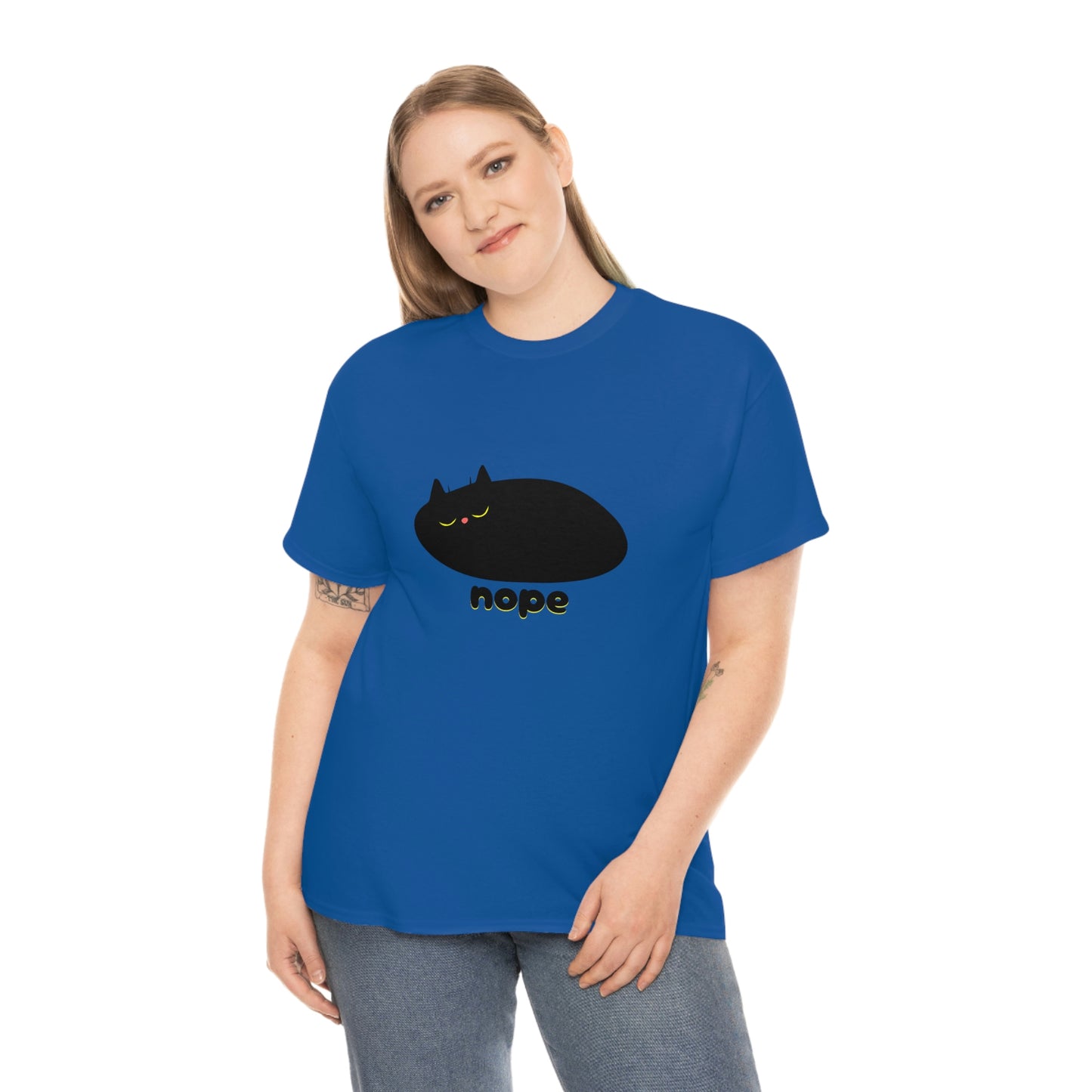 Nope Cat Unisex Cotton T-shirt