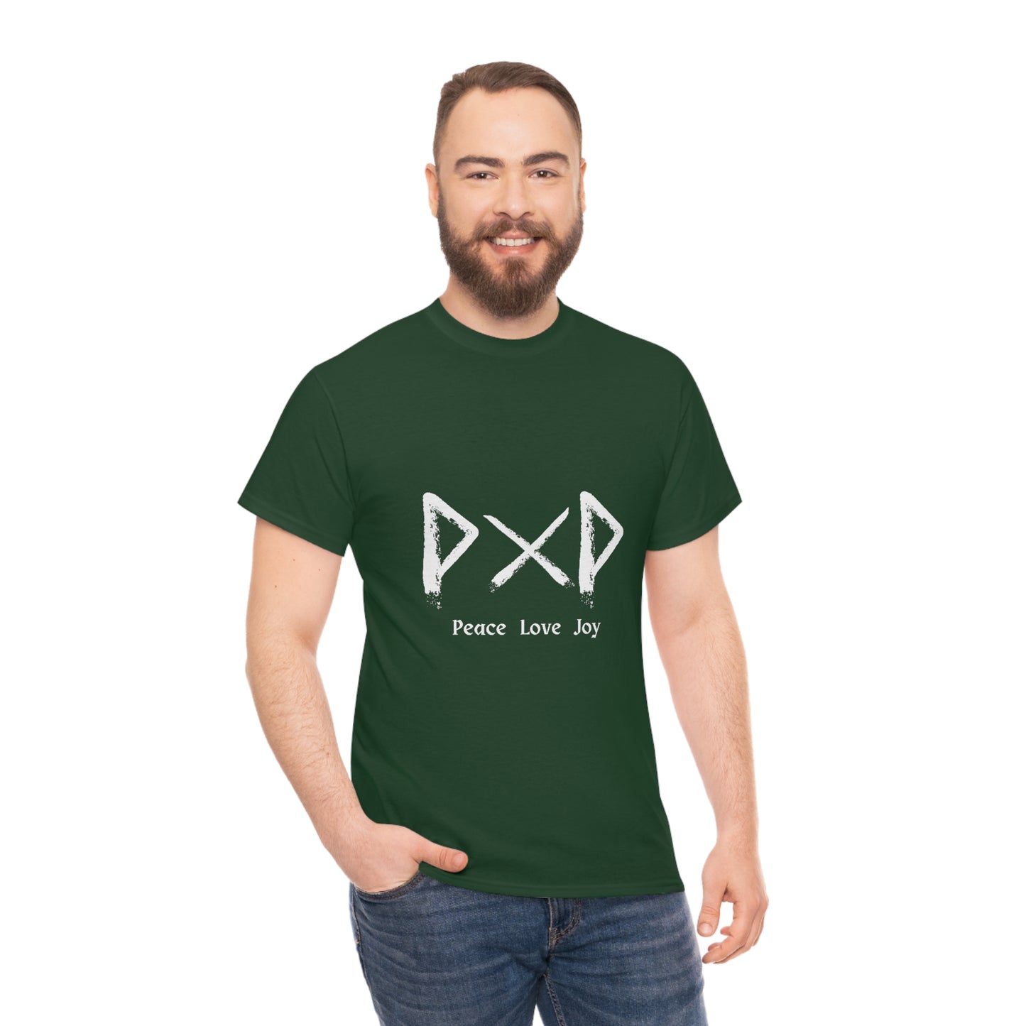 Peace Love Joy Dark Unisex Cotton T-shirt