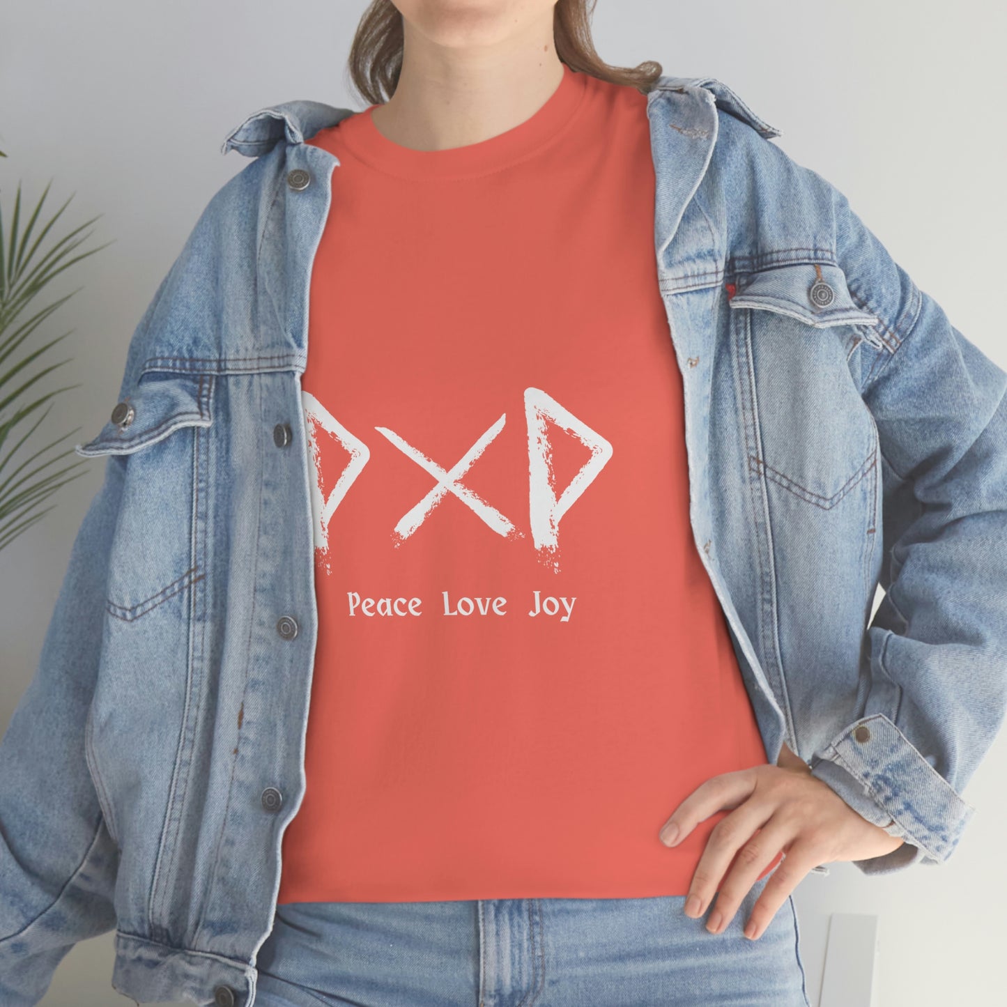 Peace Love Joy Futhark Unisex Cotton T-shirt